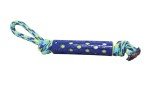Rubber Cylinder Dog Chew Toy with Rope