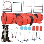 Dog Agility Kit: Flirt Pole, Discs, Tunnels