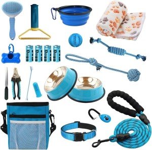 PupLuxe Blue Puppy Starter Kit - 22 Pieces