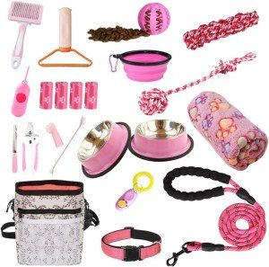 PupLuxe Pink 22-Piece Puppy Training Kit