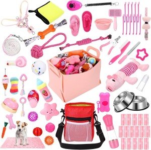 65-Piece Small Dog Supplies Starter Kit