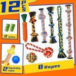 Zeaxuie Tough Dog Toys 12-Pack for Small Dogs