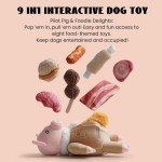 9-in-1 Squeaky Pig Dog Chew Toy Set