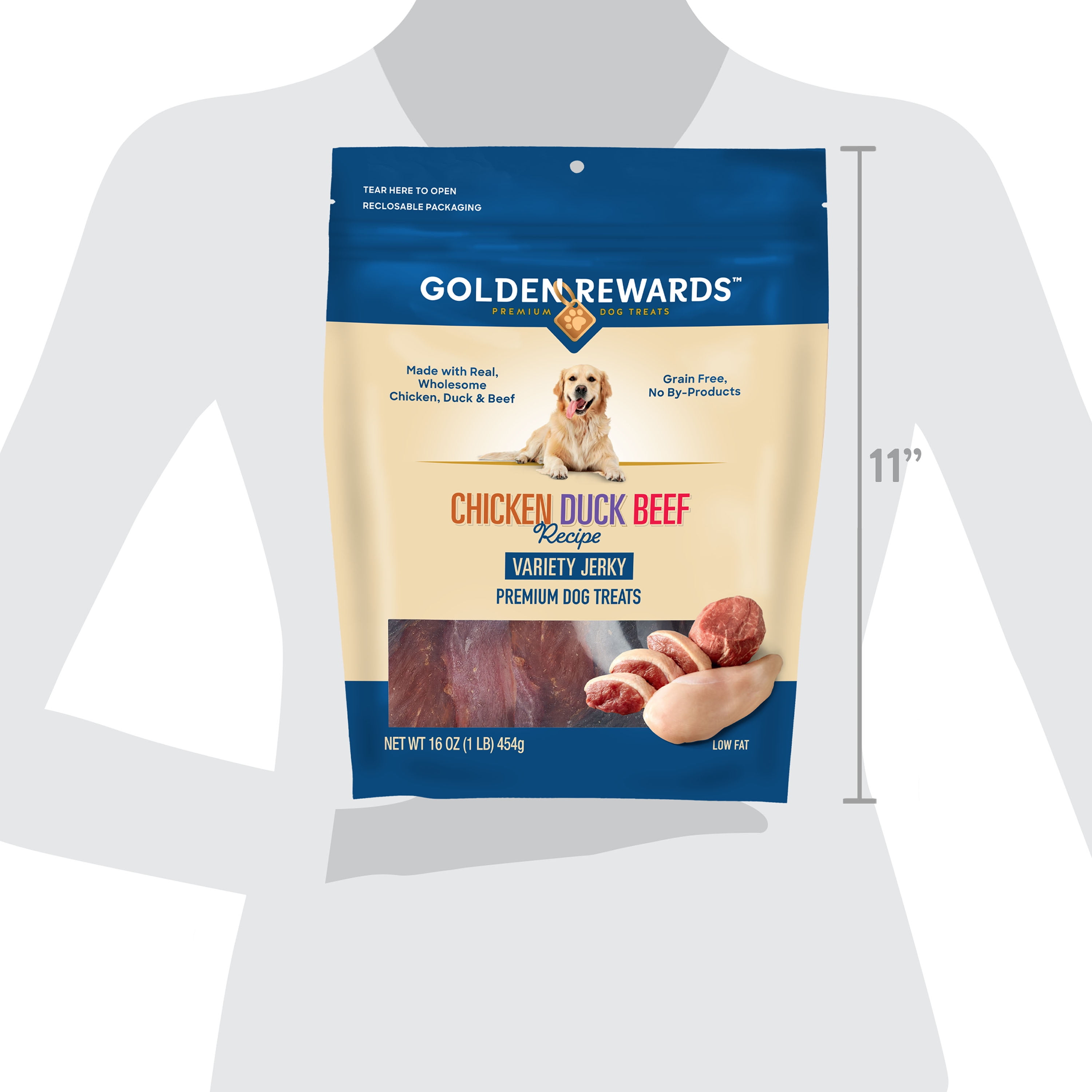 Golden Rewards Dog Jerky Treats Trio, 16 oz