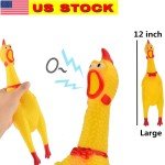 Large Squeaky Rubber Chicken Toy for Dogs