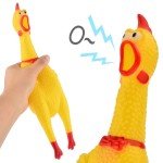 Large Squeaky Rubber Chicken Toy for Dogs
