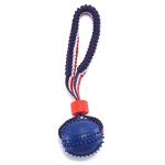 Rubber Chew Ball with Tug Rope for Dogs