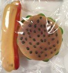 Squeaky Hamburger & Hot Dog Rubber Chew Toys