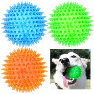 2-Pack Spiky Rubber Fetch Balls for Dogs