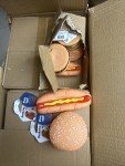 Squeaky Hamburger & Hot Dog Rubber Chew Toys