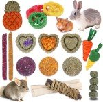 21PCS Natural Rabbit Chew Toys for Dental Health