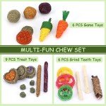 21PCS Natural Rabbit Chew Toys for Dental Health