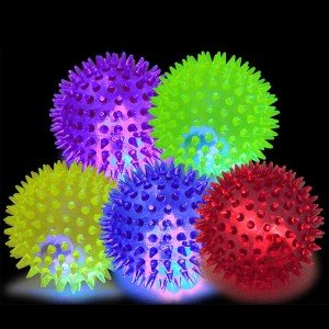 6-Pack Light Up Spike Fetch Balls for Dogs