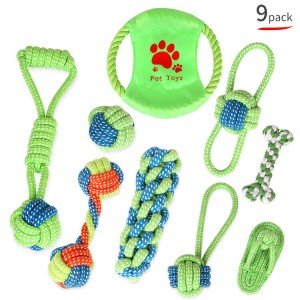 9-Pack Durable Chew Toys for Aggressive Dogs