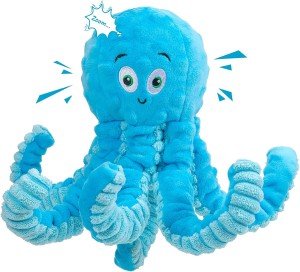 Tough Squeaky Octopus Dog Toy for Chewers