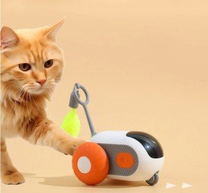 Orange Remote Control Smart Car Toy for Dogs