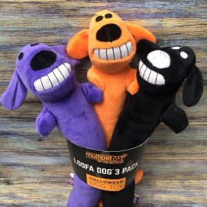 3-Pack Halloween Loofa Plush Dog Toys 12