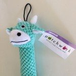 Blue Patchwork Dog Toy Snuggler with Squeaker