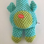 Blue Patchwork Dog Toy Snuggler with Squeaker