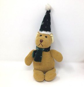 Vo-Toys Christmas Bear Plush Dog Squeaker Toy