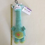 Blue Patchwork Dog Toy Snuggler with Squeaker