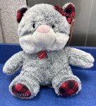 Lucky the Gray Cat Plush Squeaky Dog Toy