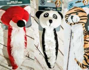 Set of 3 Plush Squeaky Dog Toys
