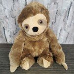 Squeaky Brown Plush Sloth Dog Toy - 11