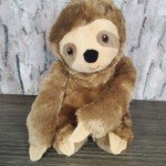 Squeaky Brown Plush Sloth Dog Toy - 11