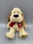 Plush Squeaker Toy Dog with Scarf - Brown