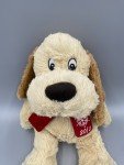 Plush Squeaker Toy Dog with Scarf - Brown
