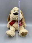 Plush Squeaker Toy Dog with Scarf - Brown