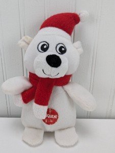 White Polar Bear Plush Dog Toy with Squeaker