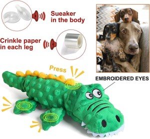 Durable Gator Squeaky Plush Dog Toy