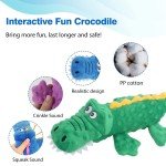 Durable Gator Squeaky Plush Toy for Dogs
