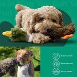 Soft 2-in-1 Stuffless Squeaky Duck Toy for Dogs