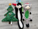 3-Pack Christmas Crinkle Dog Toys with Squeakers