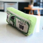 Plush Squeaky Dog Toy - $100 Bill Design