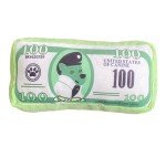 Plush Squeaky Dog Toy - $100 Bill Design