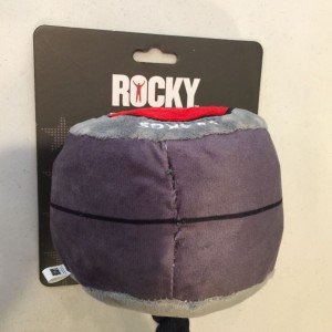 Rocky Balboa Gray Plush Crinkle Squeak Dog Toy
