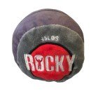 Rocky Balboa Gray Plush Crinkle Squeak Dog Toy