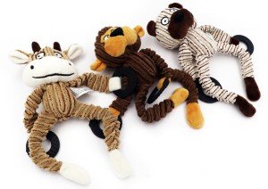 Indestructible Plush Squeaky Dog Toys - Set of 3