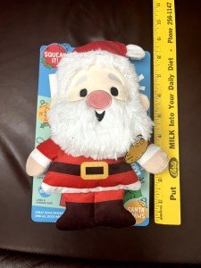 Squeaky Crinkle Santa Dog Toy - Barkbox