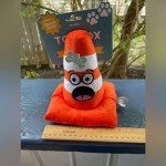 Halloween Squeaky Crinkle Plush Dog Toy Cone