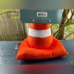 Halloween Squeaky Crinkle Plush Dog Toy Cone