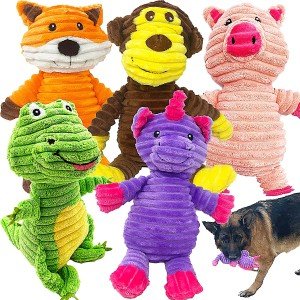 5-Pack Squeaky Plush Dog Toy Assortment