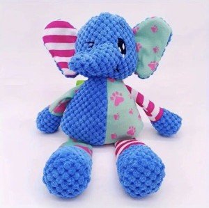 Interactive Plush Elephant Dog Toy with Squeaker