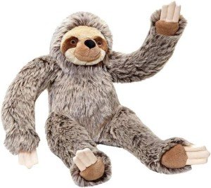 Large 15-Inch Tico Sloth Plush Dog Toy