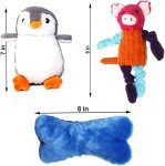 5-Pack Plush Squeaky Dog Toys Bundle