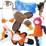 5-Pack Plush Squeaky Dog Toys Bundle
